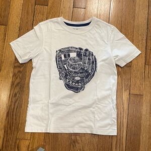 GAP Kids White and Navy Baseball Mitt Tee